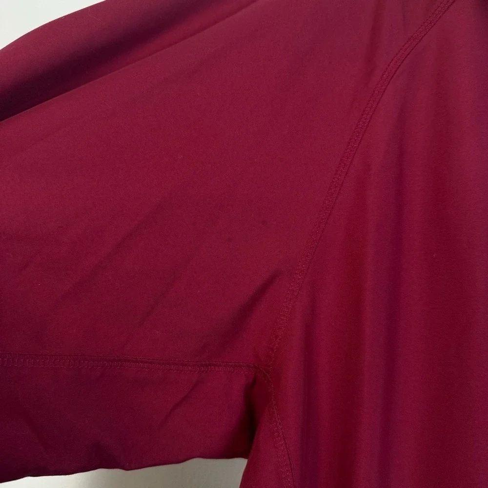 Adidas Men Maroon‎ Quarter-Zip Pullover Jacket ClimaShell Wind XL Pocket Lightwt